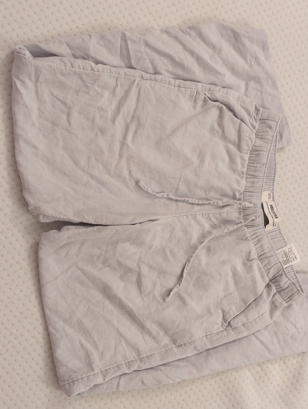Light Blue Pull-On Linen Blend Shorts